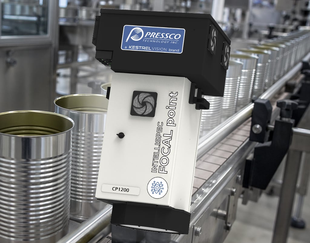 Pressco Intellispec Focal Point inspecting food cans
