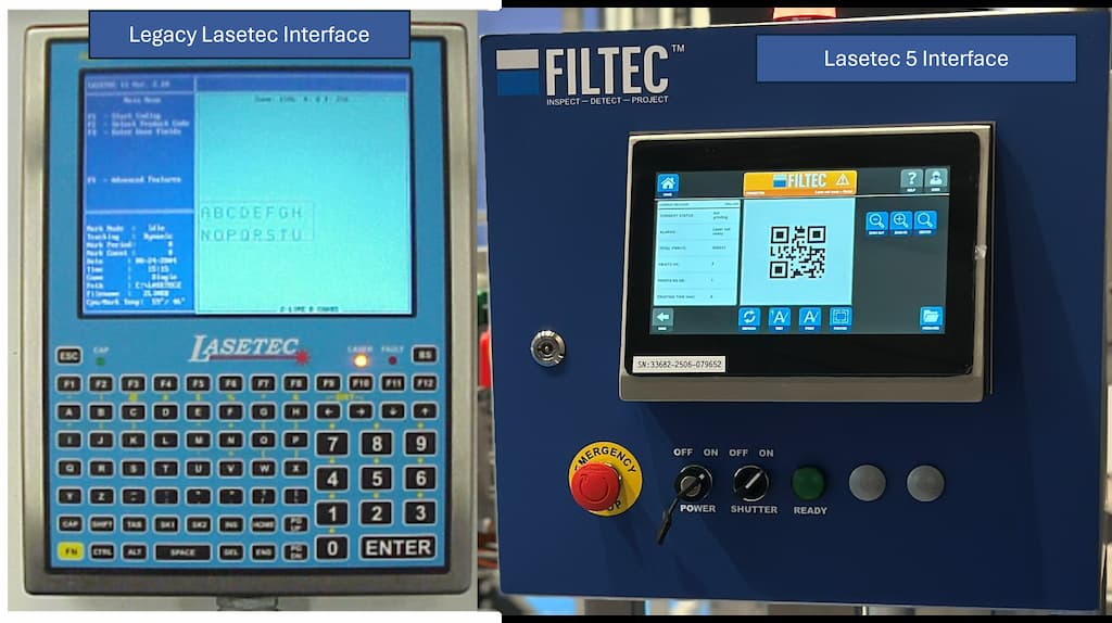 The differences between the legacy Lasetec and modern Lasetec interfaces